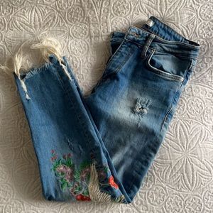 Embroidered Zara Jeans